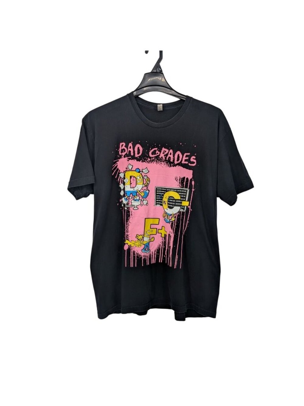 American Apparel Bad Grades Graphic T Shirt Y2K Streetwear Grunge Skate 2XLarge